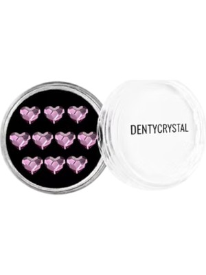 Generic Dentycrystal Diş Pırlantası Kalp Şekli Koyu Pembe 10LU ( Avusturya Kristallerinden Oluşturulan 10'lu Set )
