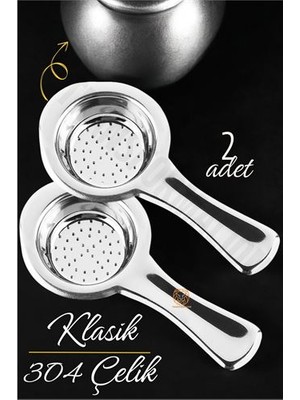 SHC4200 Turk Klasik Çay Süzgeci 304 Paslanmaz Çelik 2 Adet
