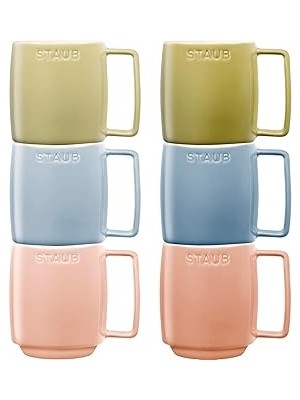 SHC4200 Staub Seramik Kupa Seti, 350 Ml, Makaron Renkli, 6 Parça, Mikrodalga ve Bulaşık Makinesi Uyumlu