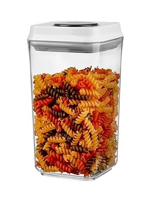 SHC4200 Leggno Pratico Basmalı Kare Erzak Saklama Kabı (1,25 Lt.) ÖLÇÜLER:106X106X192MM