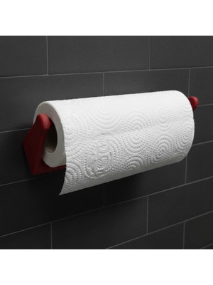 Flamex Dekoratif Kırmızı Kağıt Havlu Tutucu Duvar Askılı Model