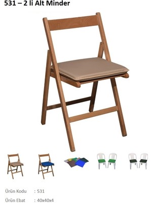 Minder 2'li, Sunder 531, 40X40X4 cm