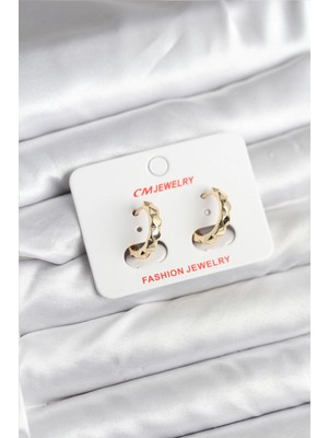 Flamex 14K Gold Renk Kaplama cm Kadın Küpe