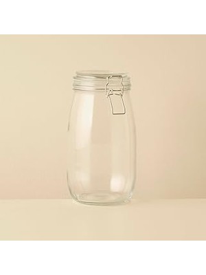 SHC4200 Maison Elsa Tel Kelepçeli Cam Kavanoz, Naturel, 1500CC