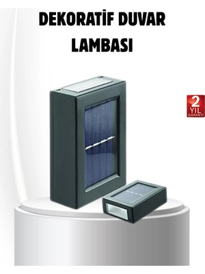 Flamex Solar Güçlü 6 LED Dış Mekan Lambası – Otomatik Aç/kapa Işık Sensörlü Aydınlatma
