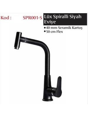 Lux Spiralli Kuğu Eviye Bataryası, Siyah, 40 Mm, Gms SPR001-S