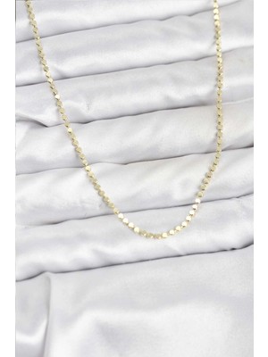 Flamex 316L Çelik Gold Renk Ince Ezme Zincir Kadın Kolye