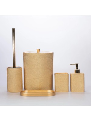 Selim Linen Banyo Seti Altın