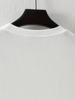 Çamaşır Kenti Baskılı Oversize Bisiklet Yaka T-Shirt - Beyaz
