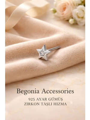 Begonia Accessories 925 Ayar Gümüş Yıldız Figürlü Minimal Zirkon Tek Taşlı 1 Adet Hızma – Tragus Küpe, Unisex Gümüş Takı, Zarif & Şık Tasarım, Günlük ve Özel Gün Kullanımı