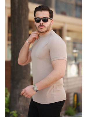 Çamaşır Kenti Erkek Yarım Balıkçı Yaka Kısa Kollu T-Shirt