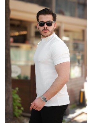 Çamaşır Kenti Erkek Yarım Balıkçı Yaka Kısa Kollu T-Shirt