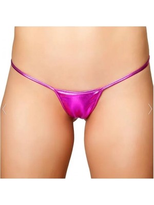 Çamaşır Kenti  Büyük Beden Fantazi Pembe Lame Stirng - Tanga TG271287-B