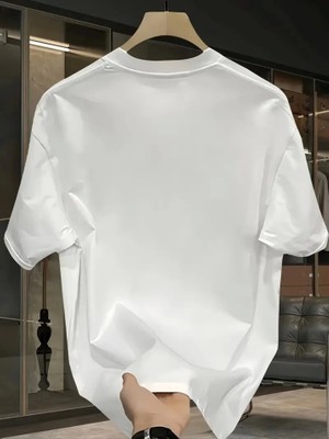 Çamaşır Kenti Baskılı Oversize Bisiklet Yaka T-Shirt - Beyaz