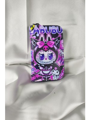 Kuromı Desenli Çocuk ve Genç Cüzdanı, Fermuarlı, Kartlık Bölmeli Bozuk Para Gözlü