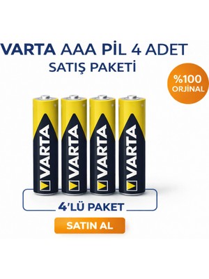 Varta AAA İnce Kalem Pil 1.5V Super Heavy Duty R03 Çinko Karbon 2li 2 Paket
