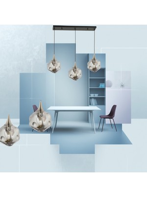 Lampaluce Globo-4 Modern Yemek Masası Sarkıt Avize 3'lü 70cm Krom