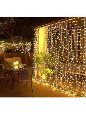 2x2 Metre Perde LED Sarı Işık