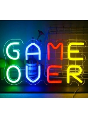Game Over Tasarımlı Neon LED