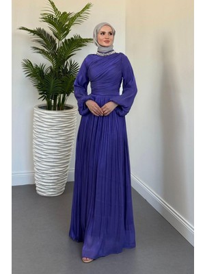 Merven Akyüz Cyrus Boynu Taşlı Mor