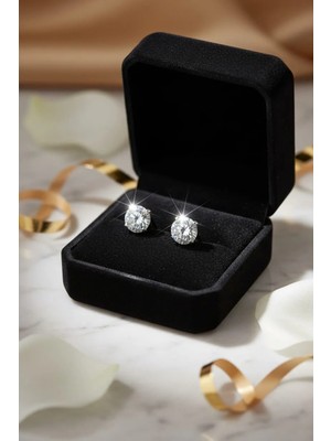 Begonia Begonia Accessories 925 Ayar Gümüş Yuvarlak Kesim Minimal Zirkon Taşlı 1 Çift Küpe Set – Unisex Gümüş Takı, Zarif & Şık Tasarım, Günlük ve Özel Gün Kullanımı