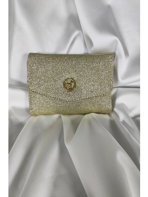 Leaf Accessory Simli Lame Kadın Cüzdanı Çıtçıtlı Kapaklı, Bozuk Para Gözlü, Kartlık Bölmeli