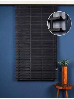 YS Perde Tasarım Picasso Shadow Silüet Kumaş Jaluzi Store Perde, Alüminyum Kasalı Yüksek Kaliteli - Siyah W13/PICASSO