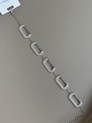 İsmiyle Al Taşlı Bileklik - Gümüş