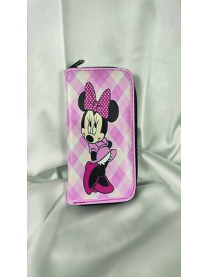 Leaf Accessory Mınnıe Mouse Desenli Çocuk ve Genç Cüzdanı, Fermuarlı, Kartlık Bölmeli Bozuk Para Gözlü