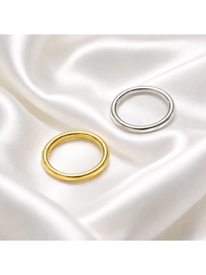 Begonia Accessories 925 Ayar Gümüş ve Altın Kaplama Klasik Halka Hızma Küpe 2’li Set – Alerji Yapmaz, Unisex, Fake Deliksiz Kullanıma Uygun, Zarif & Şık Tasarım, Günlük ve Özel Gün Kombinleri