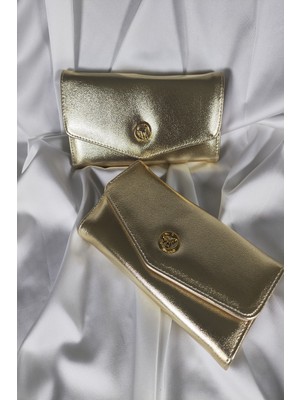 Leaf Accessory Dore Büyük Boy Kadın Cüzdanı Çıtçıtlı Kapaklı, Içten Fermuarlı, Kartlık Bölmeli