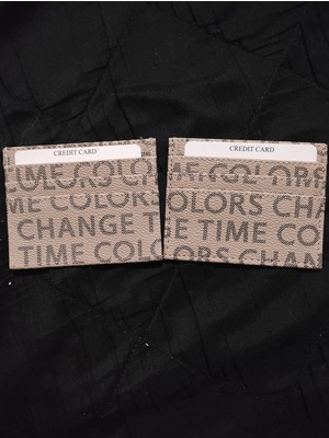 Belirtilmemiş Unisex Kartlık Bej, 1. Sınıf Vinlex Deri, 7 Tane Kart Koyma Cepli