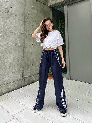 Marsilyan Yanı Şerit Detaylı Paraşüt Pantolon