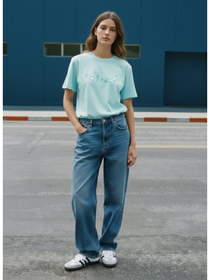 LTB Logo Baskılı Mavi T-Shırt