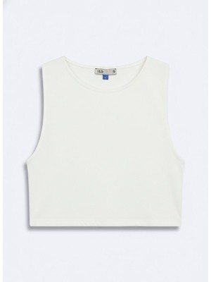 LTB Slım Fit Kolsuz Üst Beyaz Atlet