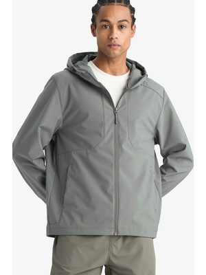 DeFacto Rüzgar Geçirmez Su İtici  Regular Fit Kapüşonlu Fermuarlı Mont F8926AX26SP