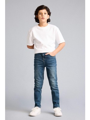 DeFacto Slim Fit Düz Paça Jean Pantolon Erkek Çocuk F8437A826SM