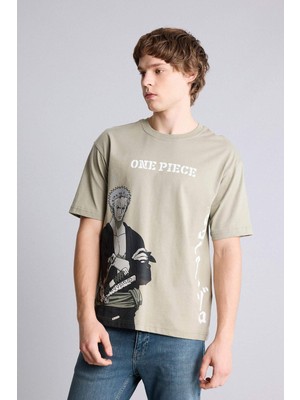 DeFacto One Pıece Boxy Fit Baskılı Tişört F8177AX26SP