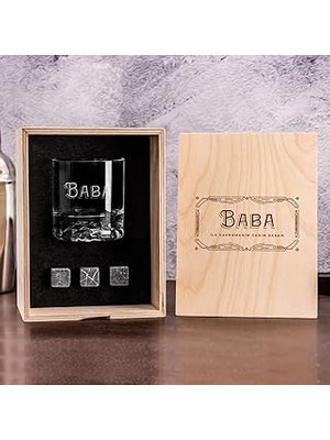 SHC4200 Babaya Hediye Özel Ahşap Kutulu Chicago Viski Kadeh Seti