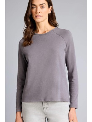 DeFacto Regular Fit Bisiklet Yaka Basic Düz Uzun Kollu Tişört G8523AX26SP