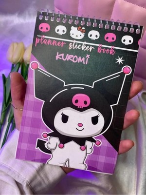 Genel Tedarik Sanrıo Karakterli Kuromi Kapak Sticker Defteri , Sticker Seti 9 Sayfa