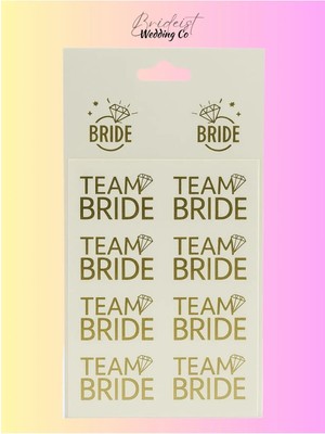 Brideist Wedding Co Çoklu Bride Team Bride Sticker 12'li | Bekarlığa Veda, Kutlama, Etiket ve Süsleme Için Geçici Dövme