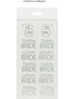 Brideist Wedding Co Çoklu Bride Team Bride Sticker 12'li | Bekarlığa Veda, Kutlama, Etiket ve Süsleme Için Geçici Dövme