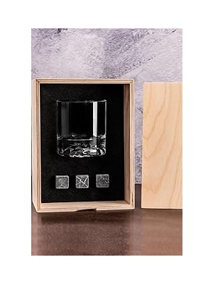 SHC4200 Hediyesepeti Ahşap Kutulu Chicago Viski Kadeh Seti Viski Bardağı - Ahşap Kutu Seti