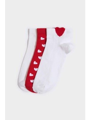 DeFacto Kadın 3'lü Pamuklu Patik Çorap G3568AXNS