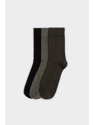 DeFacto Erkek Dikişsiz 3'lü Bambu Uzun Çorap F5298AXNS