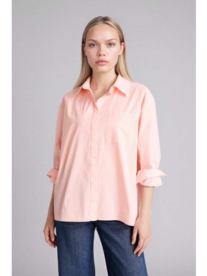 DeFacto %100 Pamuk Oversize Poplin Gömlek G9803AX26SP