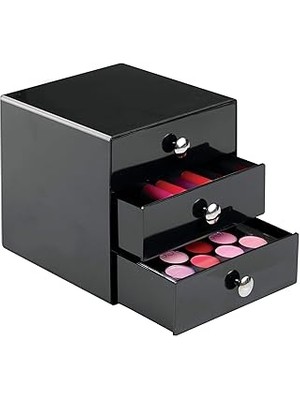 SHC4200 Interdesign Bosphorus 35360ES 3 Çekmeceli Organizer, Akrilik, Siyah