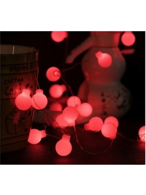 Uslucan Alışveriş 5m 28 LED Kırmızı Işık Şeffaf Kablo Fişli Eklemeli