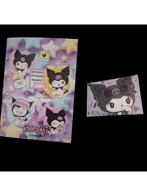 Kuromi Küçük Boy Resim Defteri + Boyama Kitabı (Stıcker Hediyeli)